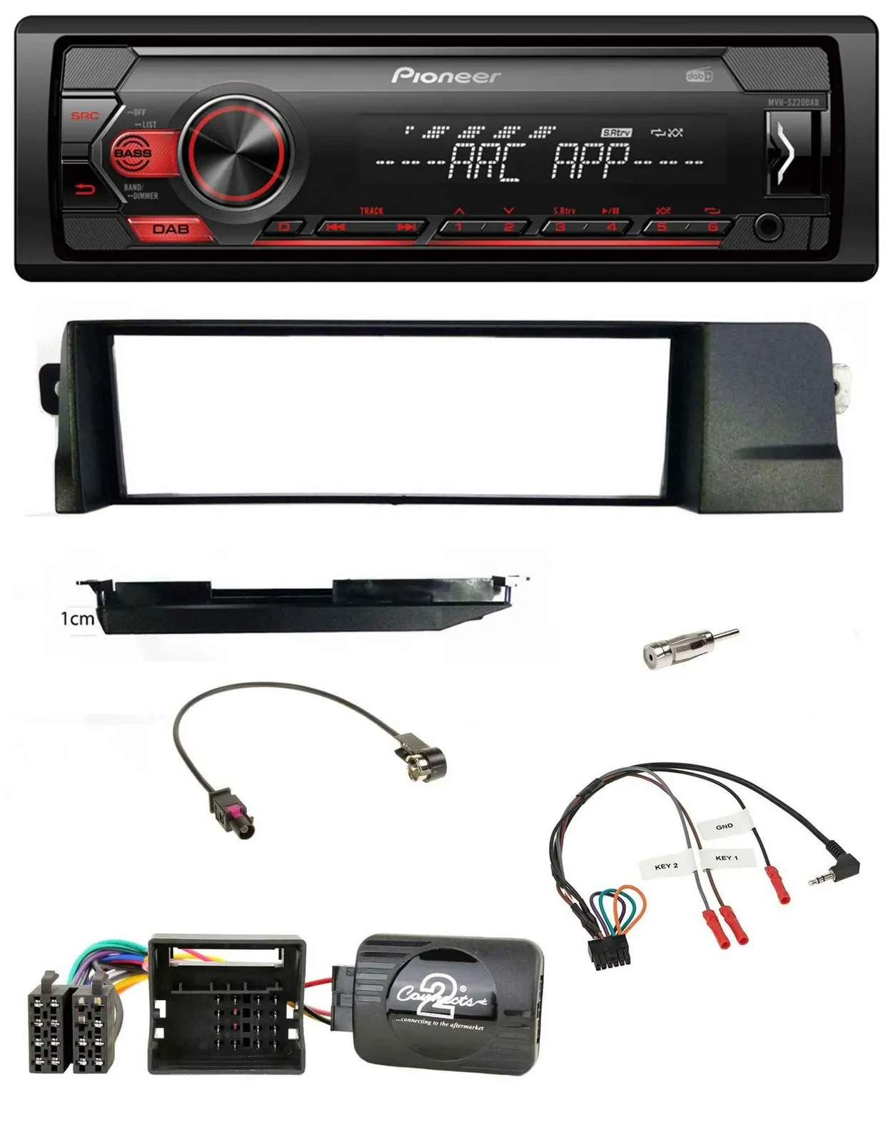 Автомагнитола для BMW 3 Series E46 (2001–2007) Pioneer 1 DIN, DAB, USB, MP3, поддержка кнопок на руле