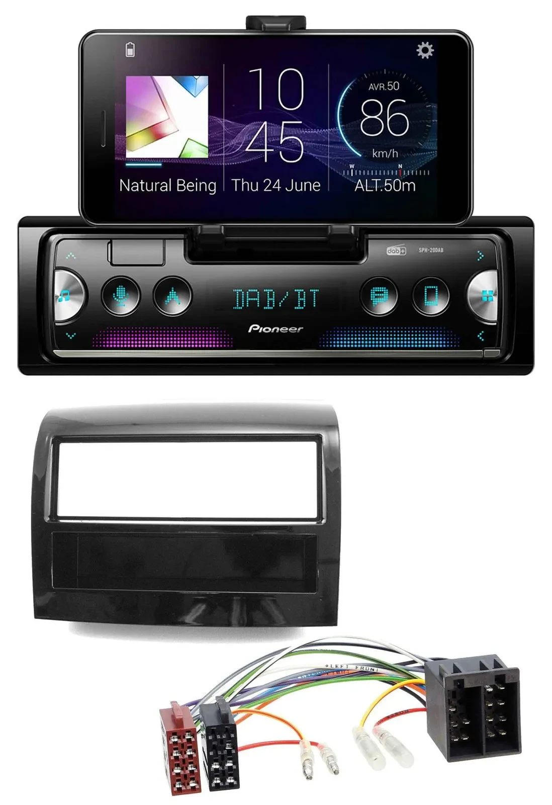 Pioneer USB MP3 Bluetooth DAB Autoradio für Fiat Ducato 2011-2021 piano schwarz