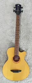 Luna Tribal 34" Scale-Length Acoustic-Electric Bass Guitar, Natural Satin