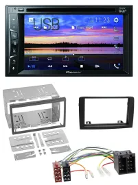 Pioneer Bluetooth 2DIN USB DVD DAB MP3 Autoradio für Fiat Idea ab 05 schwarz