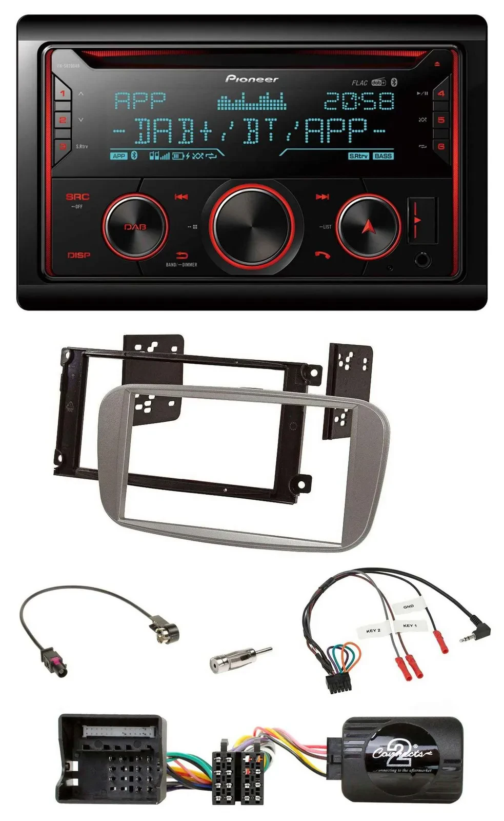 Pioneer 2DIN DAB Lenkrad Bluetooth USB CD Autoradio für Ford Focus Galaxy C-Max