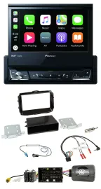 Автомагнитола для Alfa Romeo Giulietta Pioneer DVD, Bluetooth, DAB, USB, поддержка кнопок на руле, piano black (2013–2021)