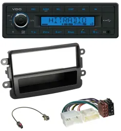 VDO AUX Bluetooth USB MP3 Autoradio für Dacia Lodgy Duster Dokker Sandero schwar