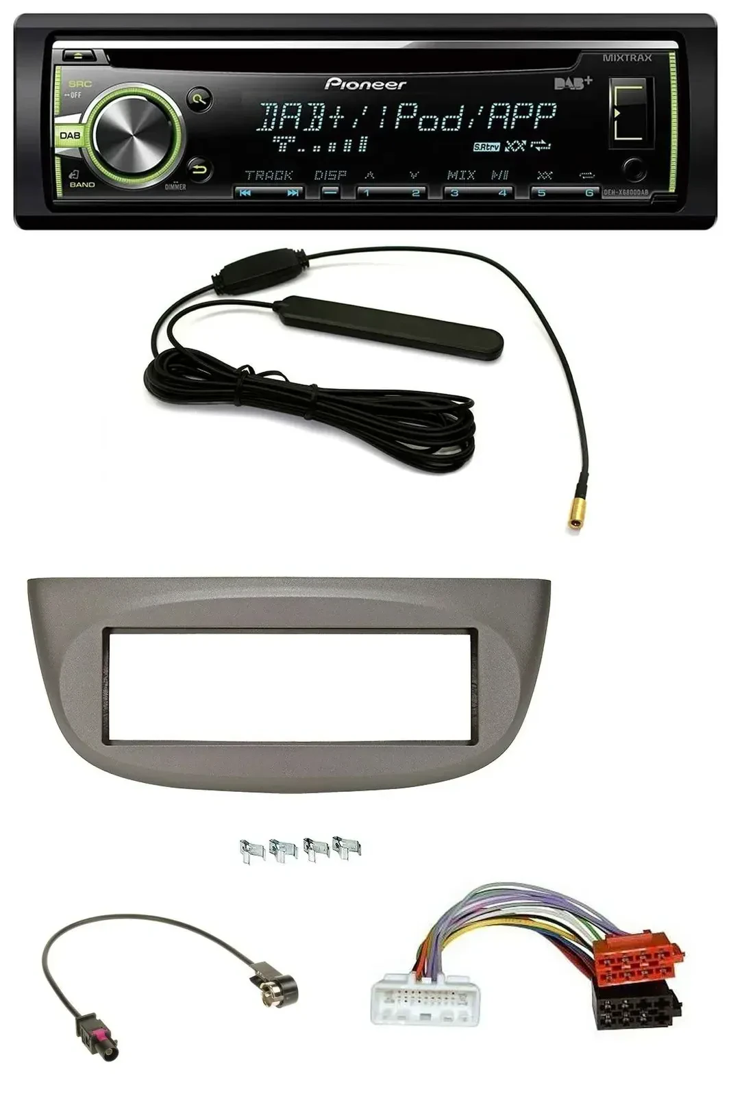 Автомагнитола для Renault Twingo (с 2015) Pioneer MP3 USB CD DAB AUX бежево-серая