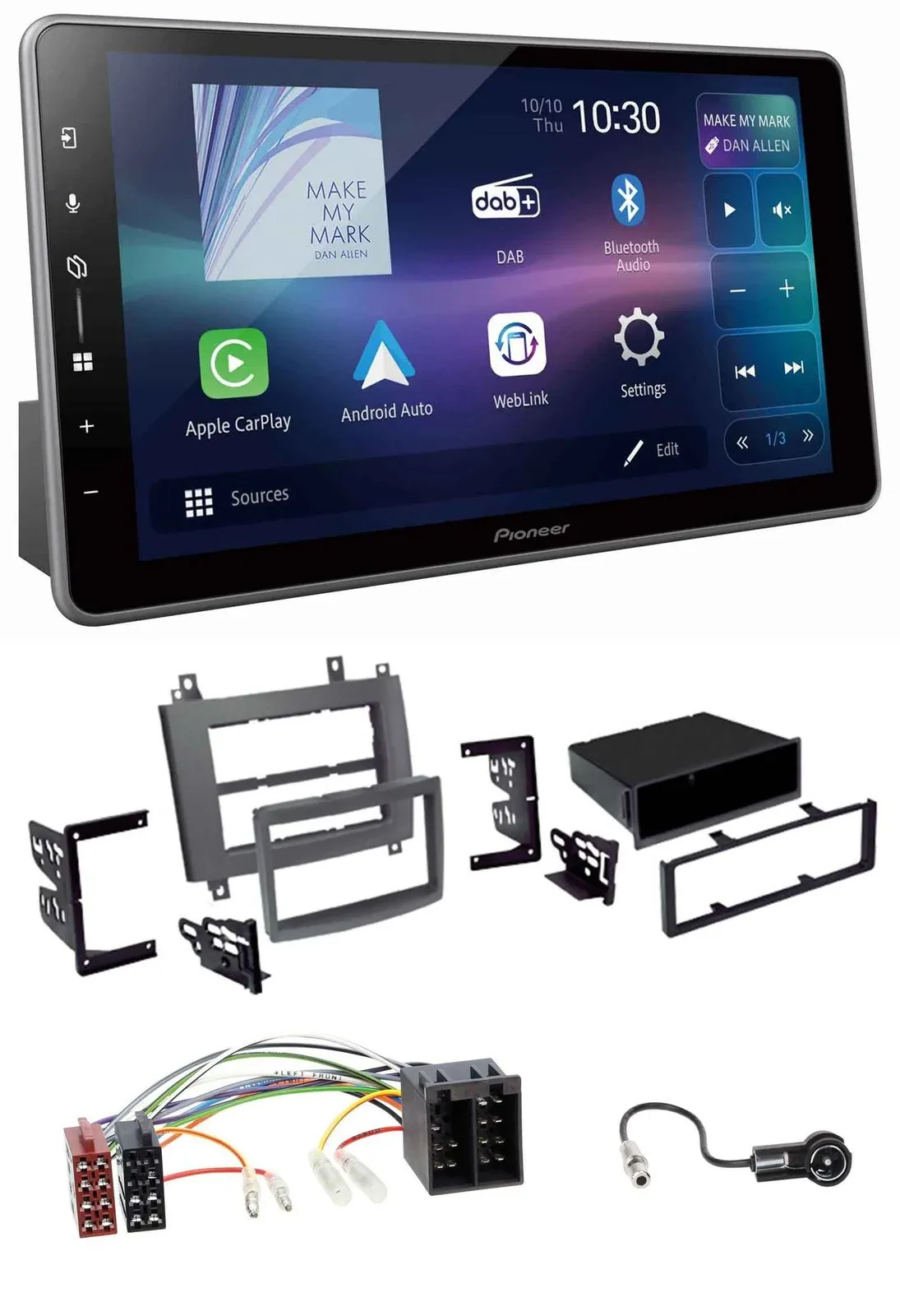 Автомагнитола для Cadillac CTS 2003–2006, SRX 2004–2005 Pioneer Bluetooth, USB, DAB, MP3