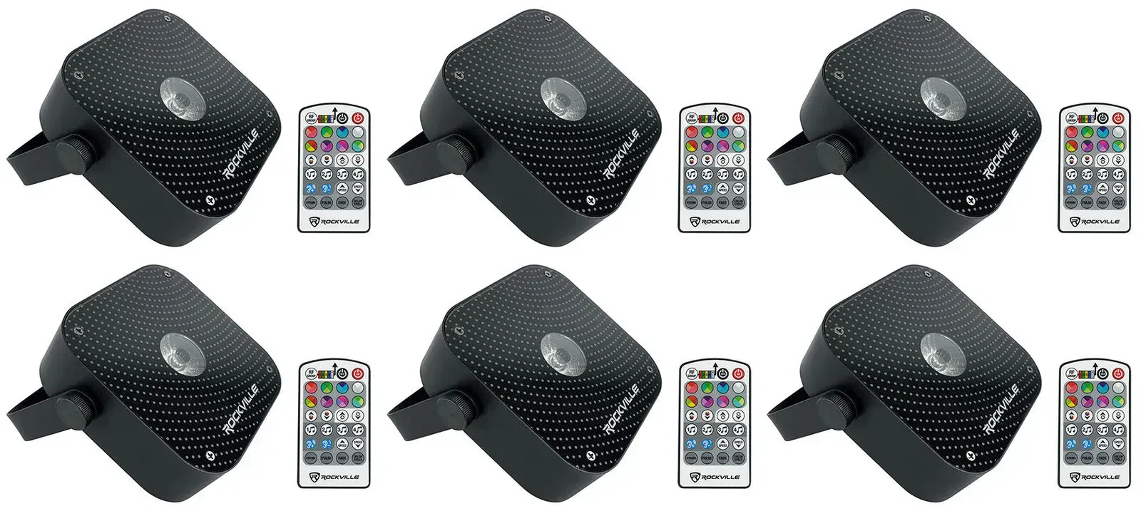 Светодиодный прибор Rockville Mini RF1 V2 Black (6 штук)