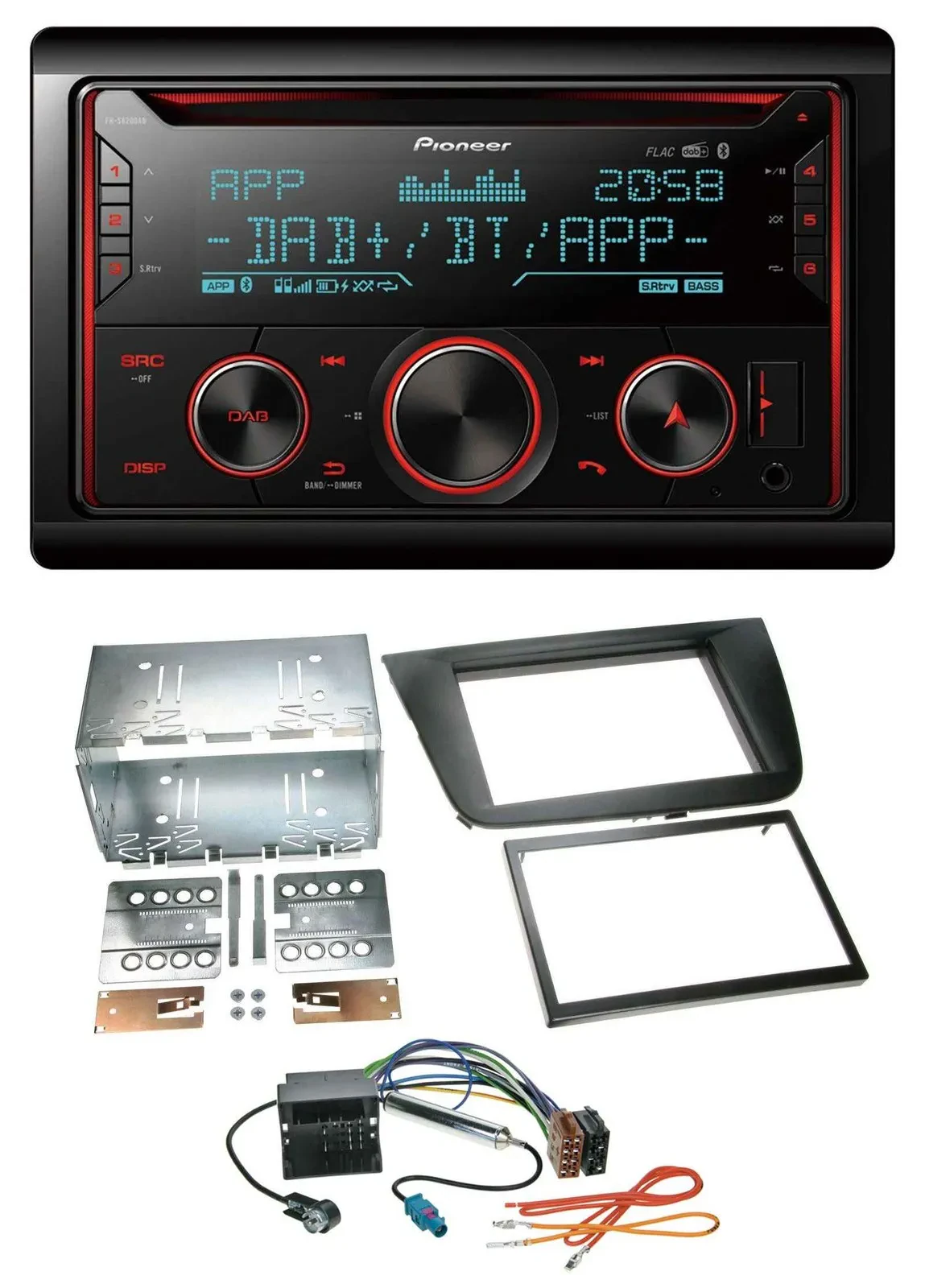 Автомагнитола Pioneer 2DIN DAB MP3 Bluetooth USB CD черная для Seat Leon 2005–2009