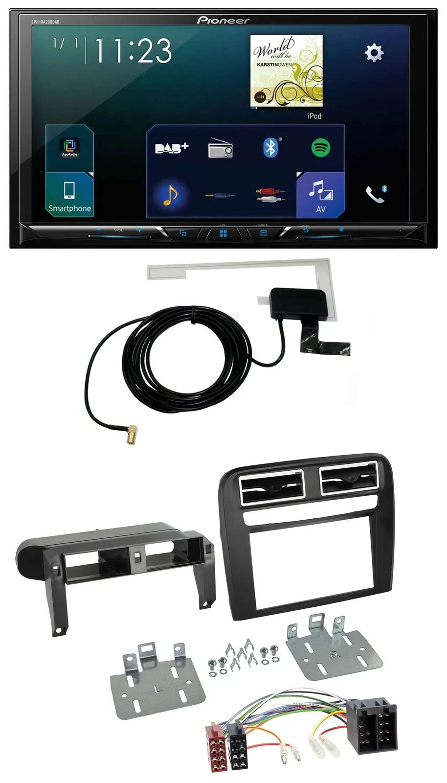 Pioneer 2DIN DAB USB MP3 Bluetooth Autoradio für Fiat Grande Punto 2005-2009 sch