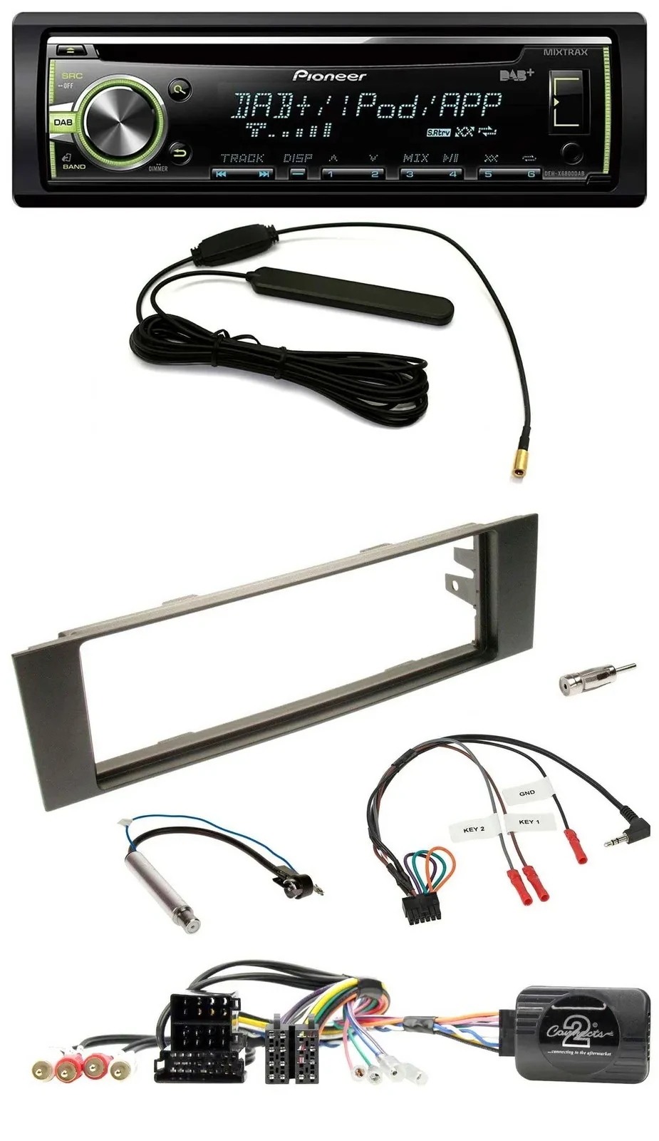 Pioneer MP3 USB CD DAB Lenkrad Autoradio für Audi A3 (2003-2006)