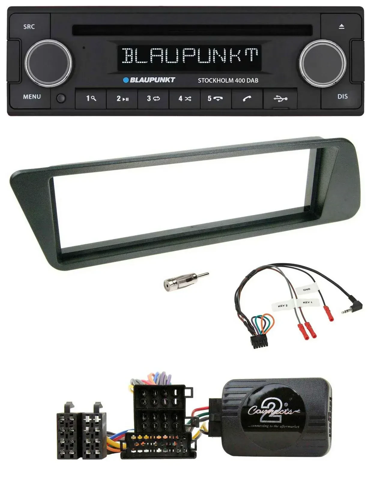 Blaupunkt Lenkrad Bluetooth DAB CD USB Autoradio für Peugeot 306 1998-2001