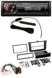 Автомагнитола для Toyota Corolla Pioneer 1 DIN, DAB, MP3, USB, AUX, черная