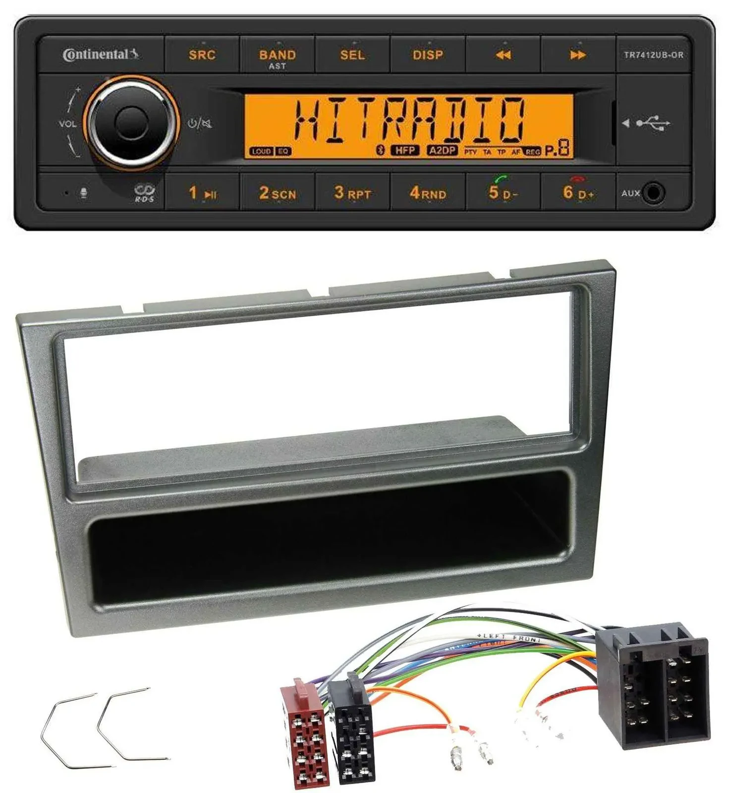 Continental MP3 Bluetooth AUX USB Autoradio für Opel Corsa C ISO 2000-2004 alumi