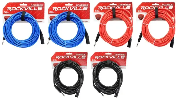 Коммутационный кабель Rockville RCXMB30 Multicolor 9.1 м (6 штук)