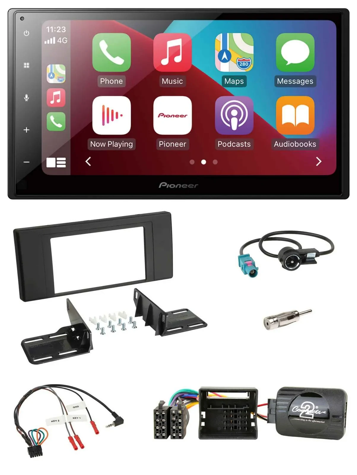 Pioneer USB Lenkrad DAB 2DIN Bluetooth Autoradio für BMW X5 E53 2000-2006