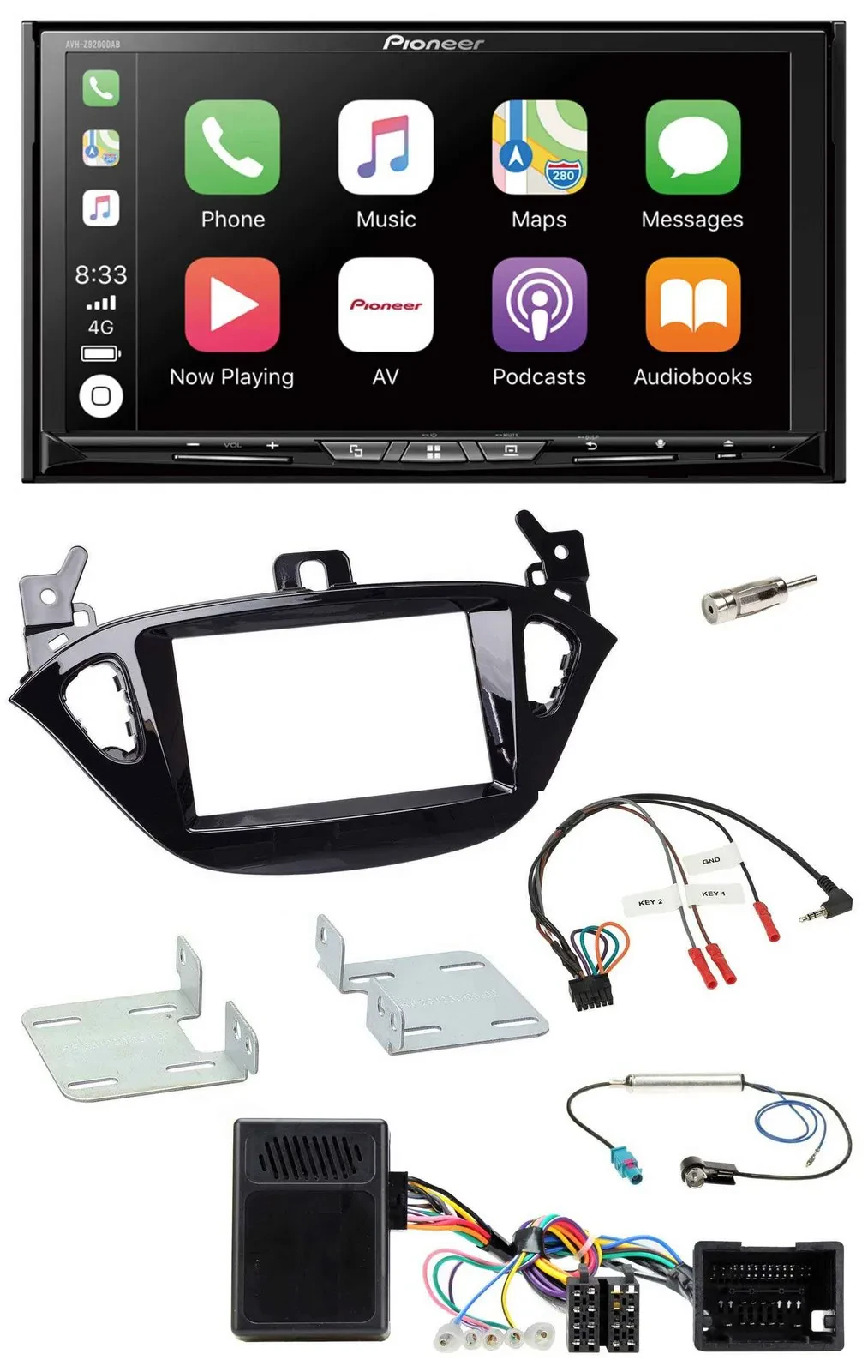 Pioneer 2DIN Lenkrad USB DAB DVD Bluetooth Autoradio für Opel Adam ab 2013 Corsa