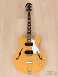 Полуакустическая электрогитара Epiphone Elitist '65 Casino Natural Revolution Japan 2000s w/Case & Lindy Fralin P-90s