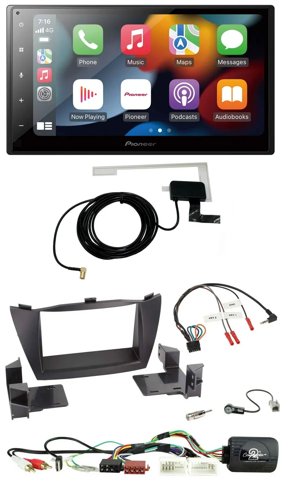 Pioneer Lenkrad USB Bluetooth DAB 2DIN Autoradio für Hyundai Tucson 2010-2015 sc