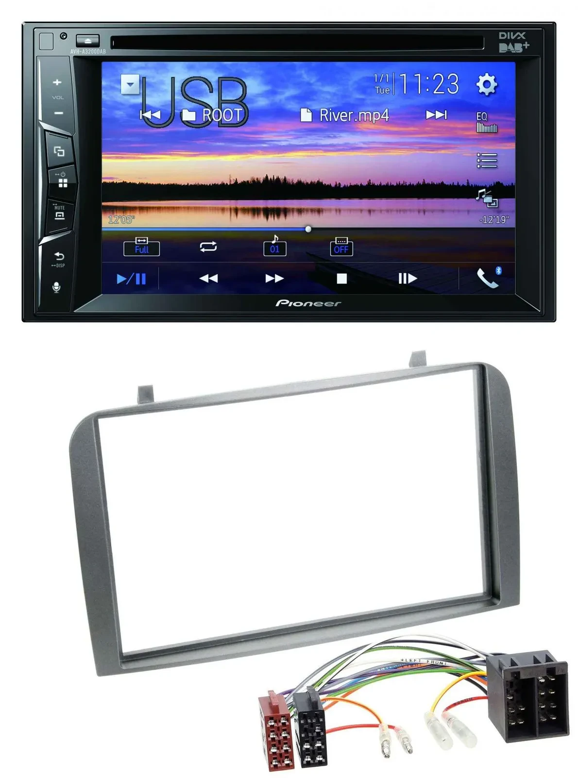 Автомагнитола для Alfa Romeo GT/147 (2000–2010) Pioneer 2DIN, Bluetooth, USB, DVD, DAB, MP3