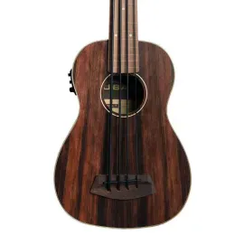 Kala Striped Ebony Fretless 4-String Acoustic-Electric U-BASS, Striped Ebony Top