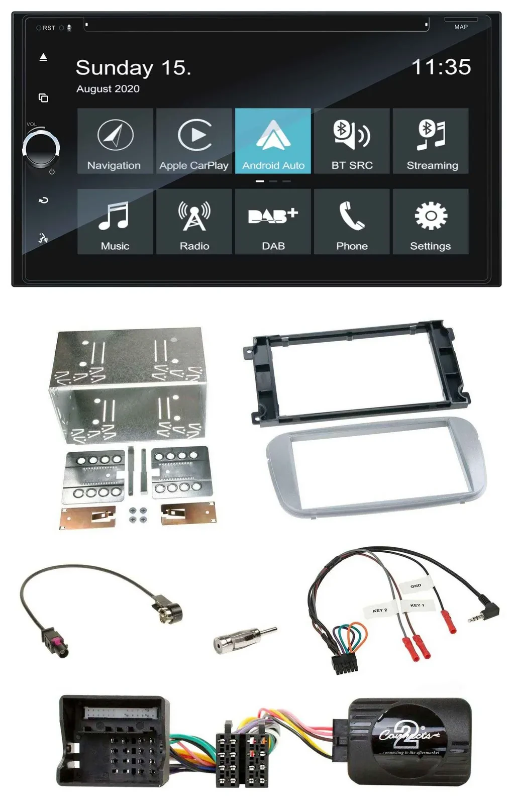Автомагнитола для Ford Mondeo/S-Max (2007) Blaupunkt 2DIN, Bluetooth, USB, DAB, навигация (TMC), поддержка управления на руле