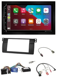 ESX 2DIN DAB USB Lenkrad Bluetooth Autoradio für BMW 3er 2002-2006 E46 schwarz H