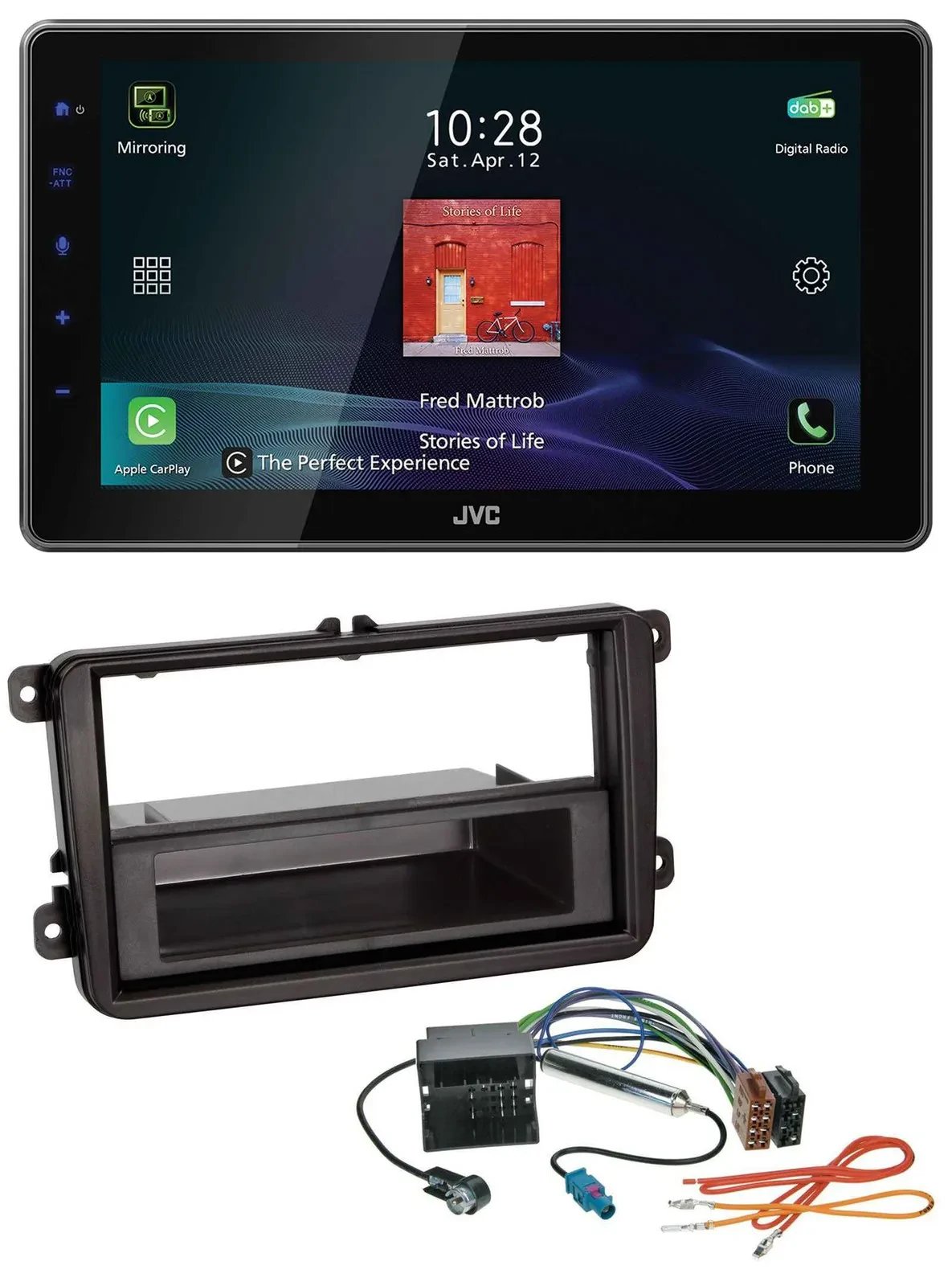 JVC DAB MP3 Bluetooth USB Autoradio für VW Amarok, Beetle, EOS (ab 06)