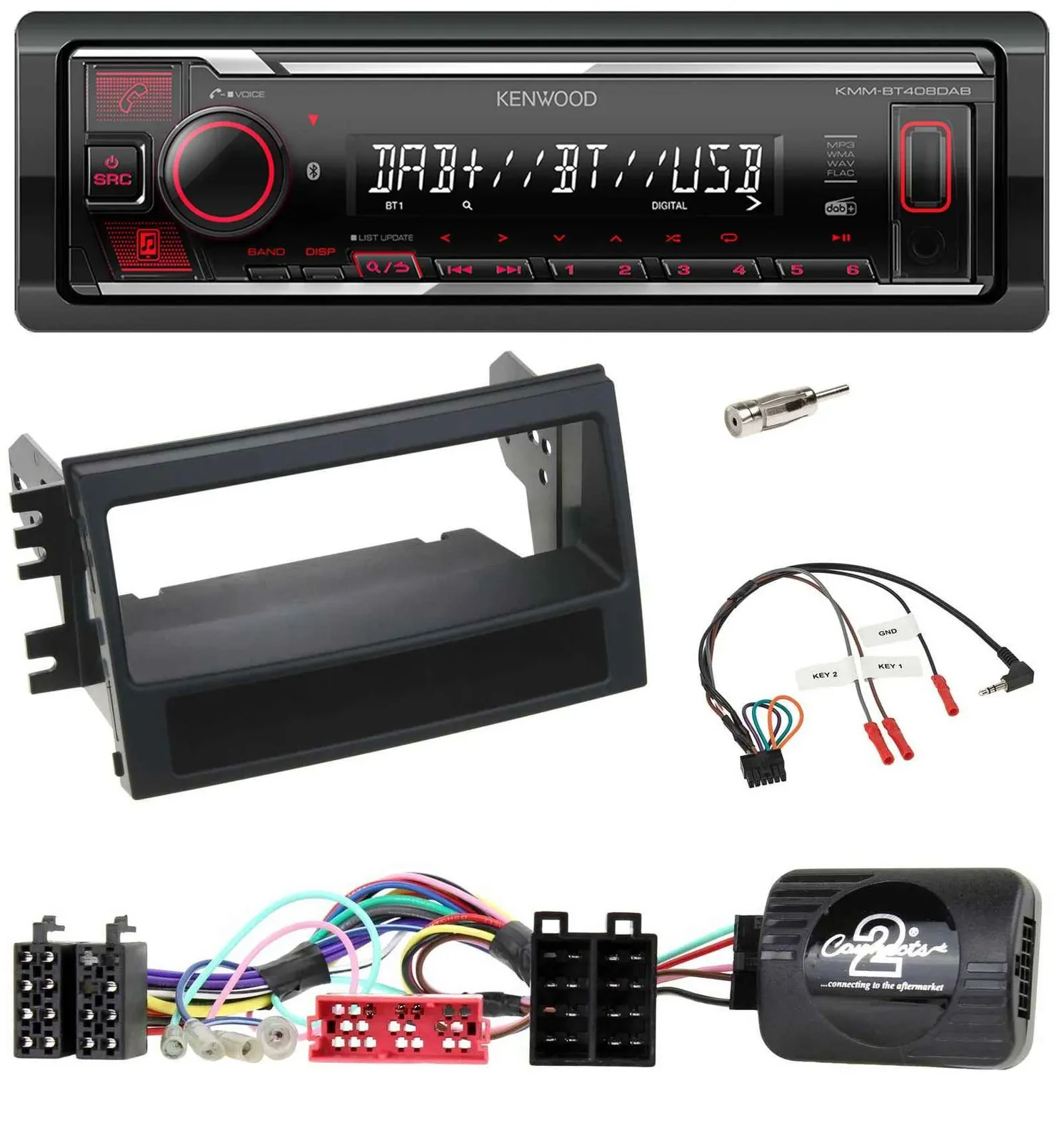 Kenwood Lenkrad Bluetooth USB DAB Autoradio für Kia Soul (2009-2011)
