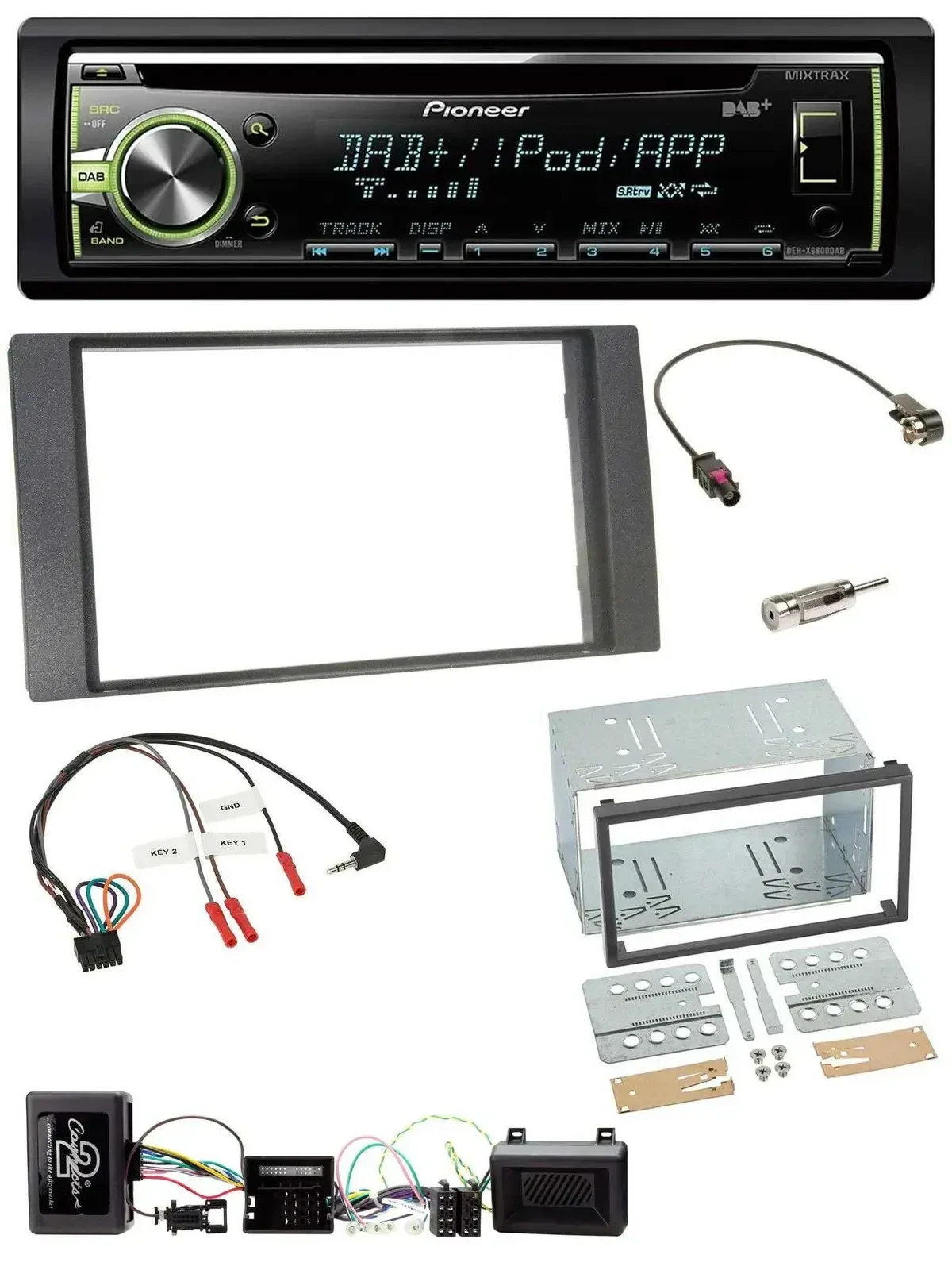 Автомагнитола Pioneer для Ford Kuga 2008–2012 DAB, USB, MP3, CD, антрацит