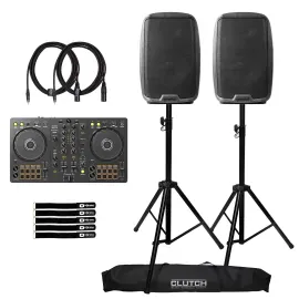 Pioneer DDJ-FLX4 DJ Controller with (2) Gemini AS-2112BT Speakers
