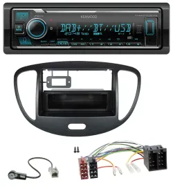 Kenwood Bluetooth MP3 DAB USB Autoradio für Hyundai i10 (2008-2013) schwarz