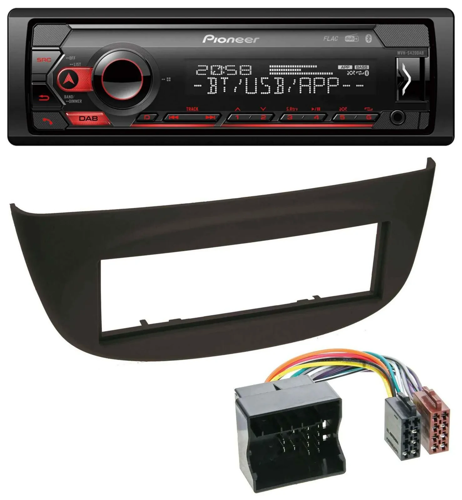 Автомагнитола Pioneer MP3, USB, DAB, Bluetooth для Renault Twingo (2007–2014), черный
