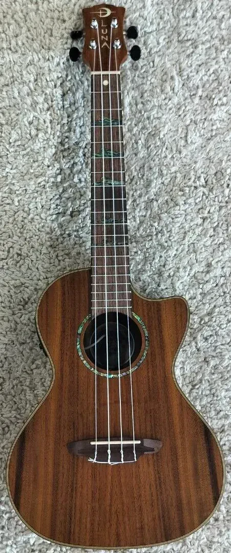 Luna Model UKE TC MAH Tattoo Mahogany Concert Size Acoustic Ukulele with Gig Bag