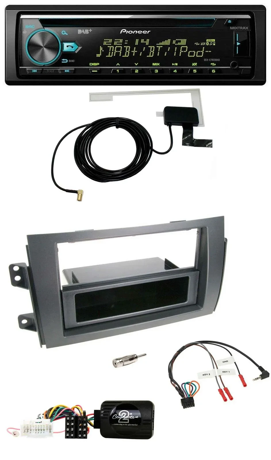 Pioneer MP3 Lenkrad CD USB DAB Autoradio für Fiat Sedici Suzuki SX4