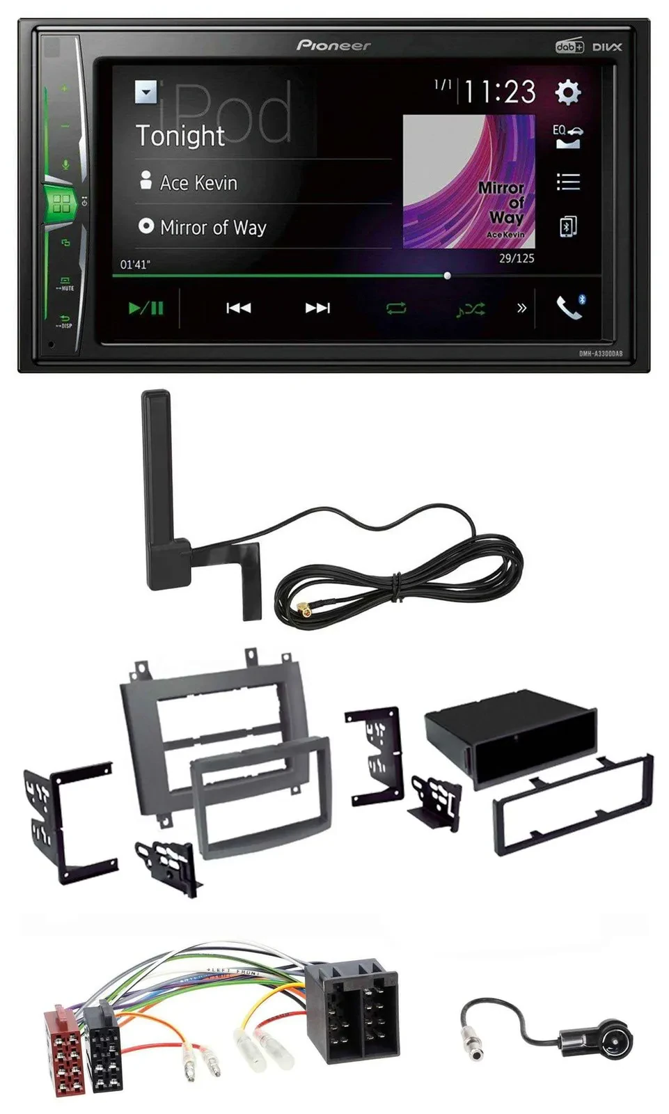 Pioneer MP3 DAB AUX 2DIN Bluetooth Autoradio für Cadillac CTS 2003-2007 SRX 2004