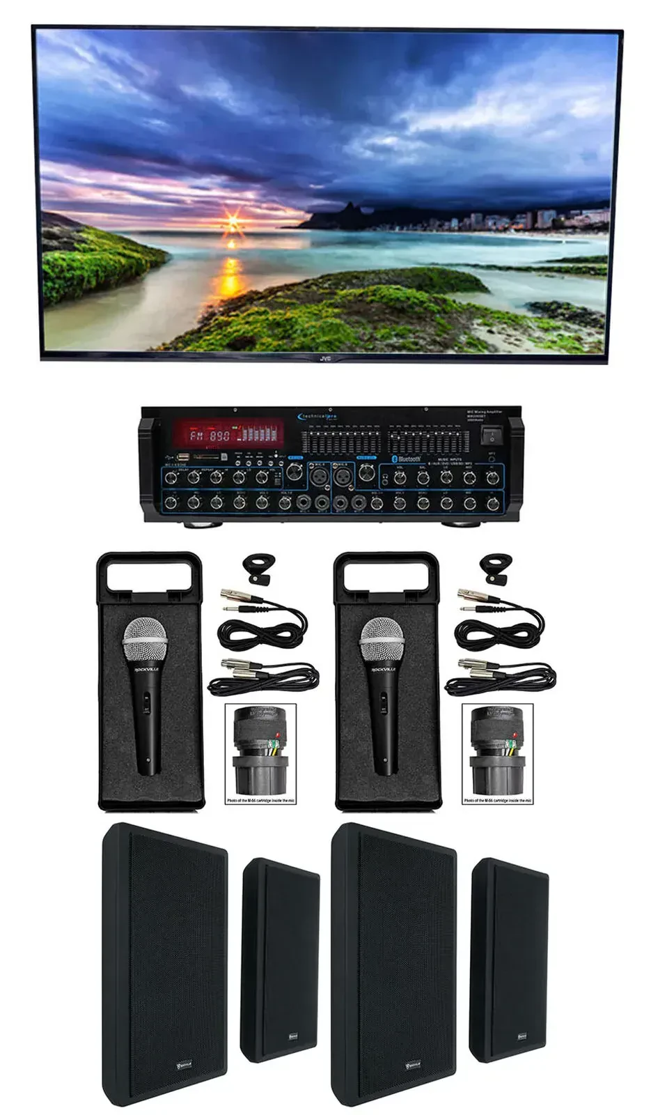 Караоке-система Technical Pro MM2000BT Bluetooth (набор, 4x 5.25" настенные акустические системы)