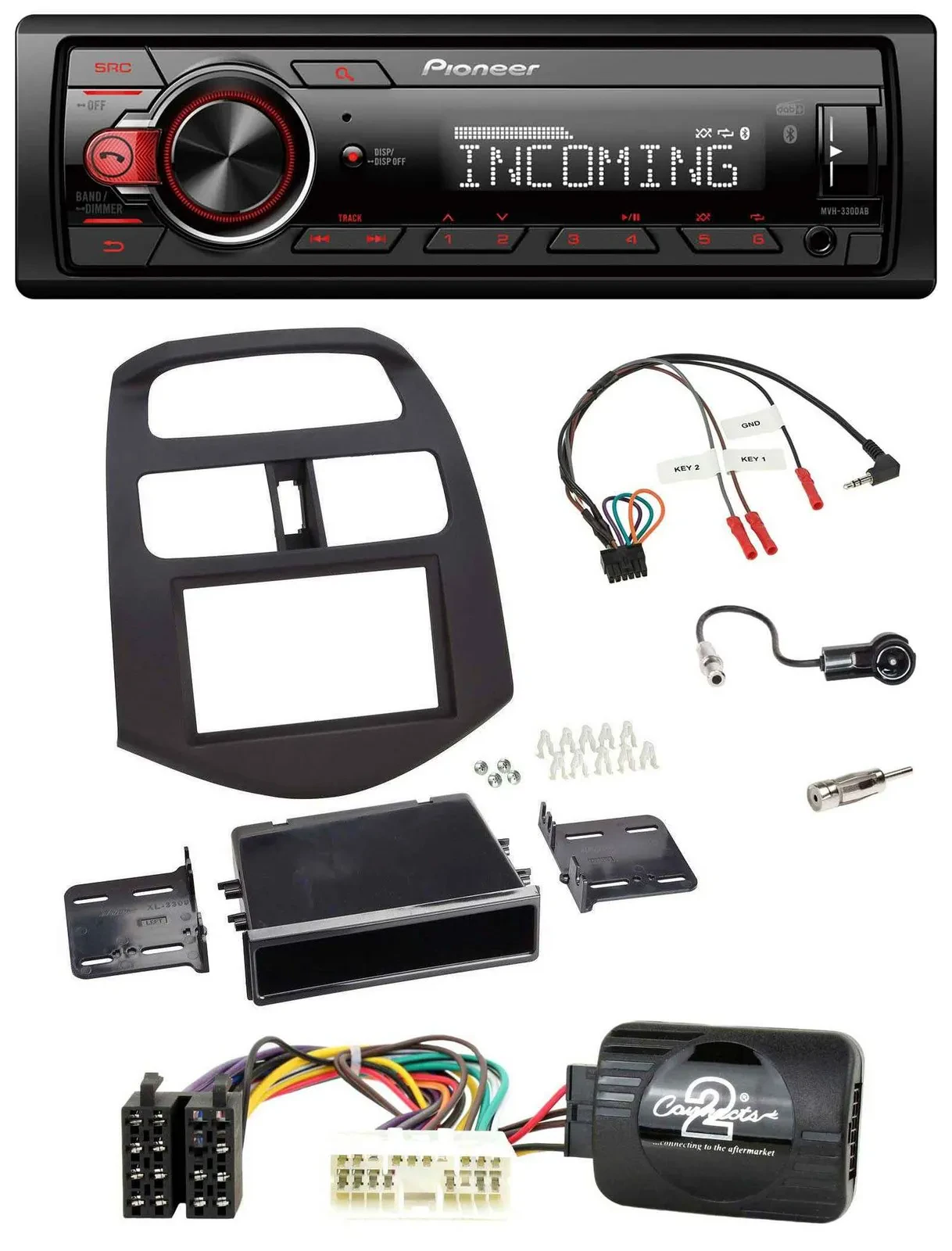 Pioneer Bluetooth USB DAB Lenkrad Autoradio für Chevrolet Spark KLM 2012-2013