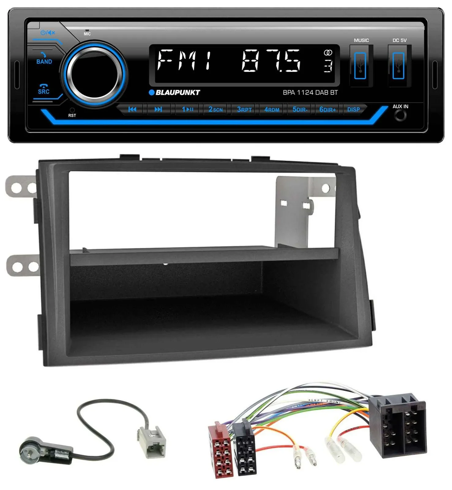 Blaupunkt Bluetooth USB DAB MP3 Autoradio für Kia Sorento II (XM, 2009-2012)