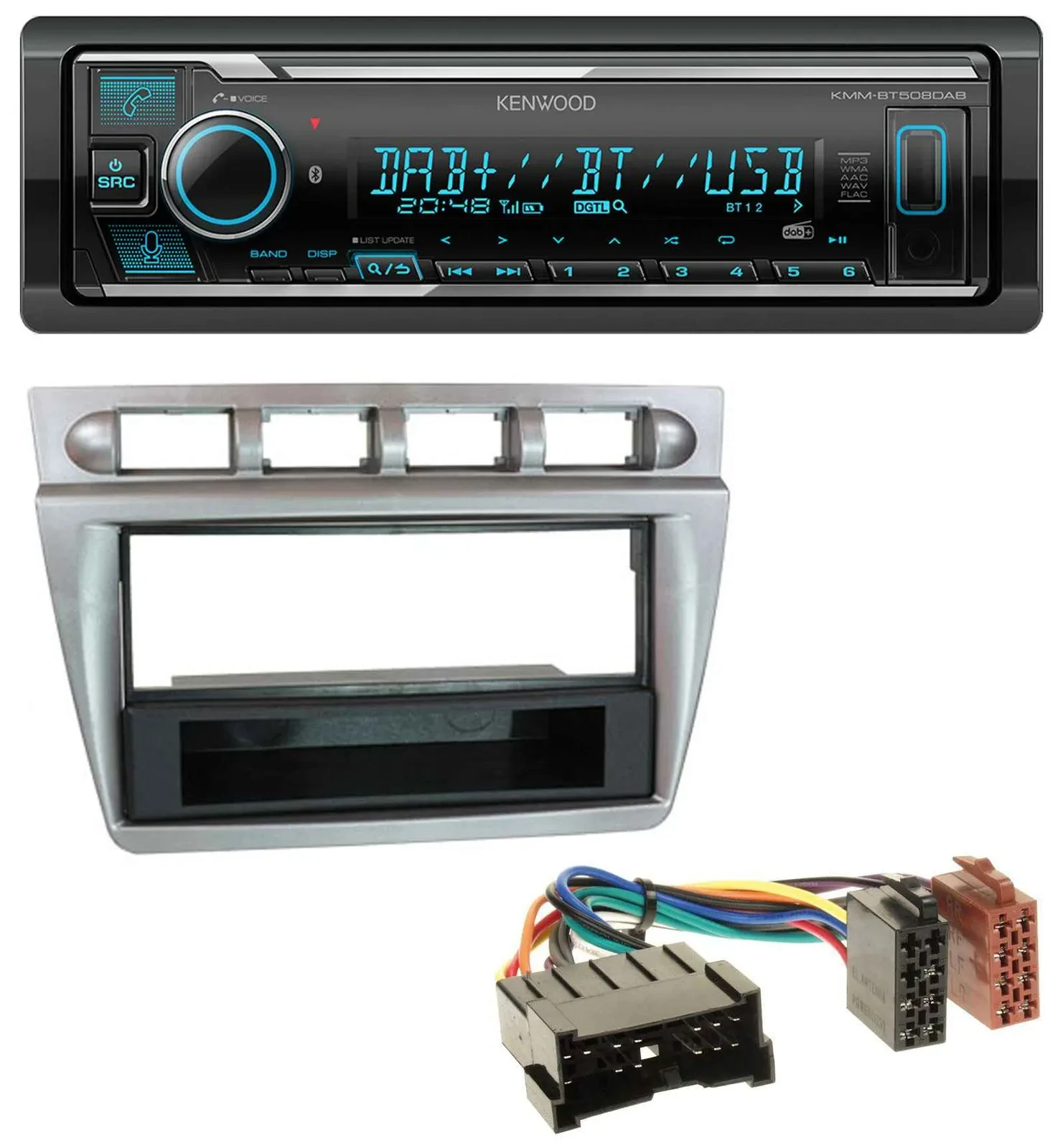 Автомагнитола Kenwood Bluetooth, DAB, USB, MP3 для Kia Picanto (2004–2007)