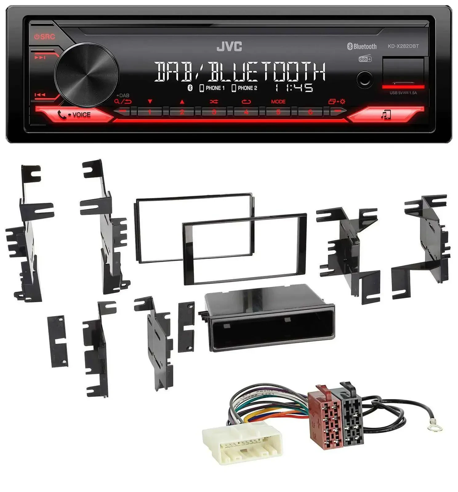Автомагнитола для Nissan Versa (с 2007), Xterra (с 2013) JVC Bluetooth, USB, DAB, MP3