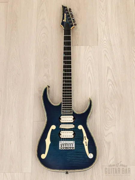 Электрогитара Ibanez Paul Gilbert Hoshino 90th Anniversary PGM90HAM Signed HSH Gloss Blue w/case Japan 1998