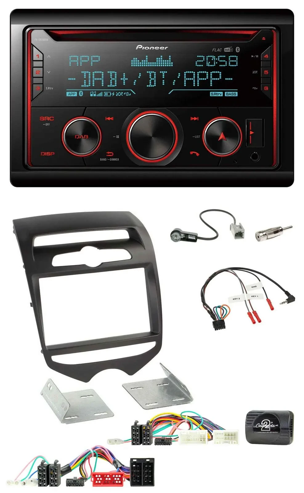 Pioneer 2DIN DAB Lenkrad Bluetooth USB CD Autoradio für Hyundai ix20 ab 2010 man