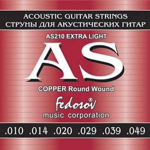 Струны для акустической гитары Fedosov AS210 10-49, бронза