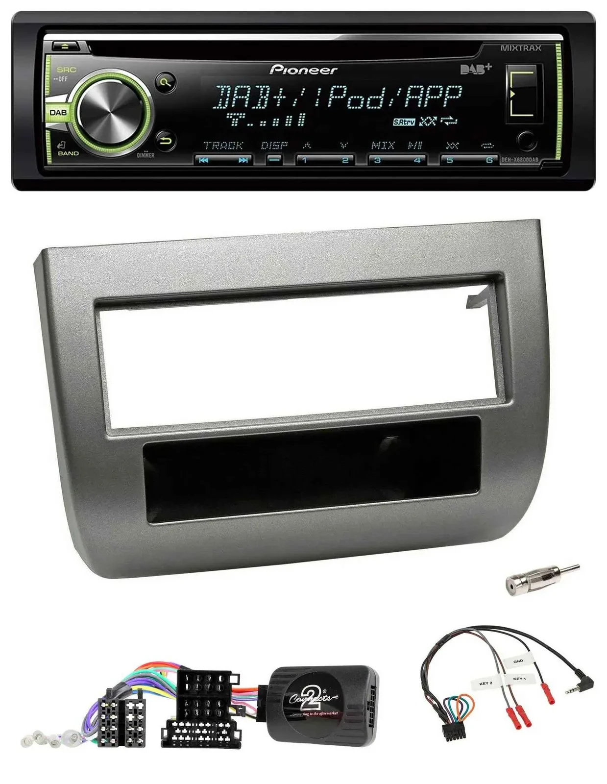 Pioneer DAB USB MP3 Lenkrad CD Autoradio für Lancia Y 843 2005-2011 anthrazit
