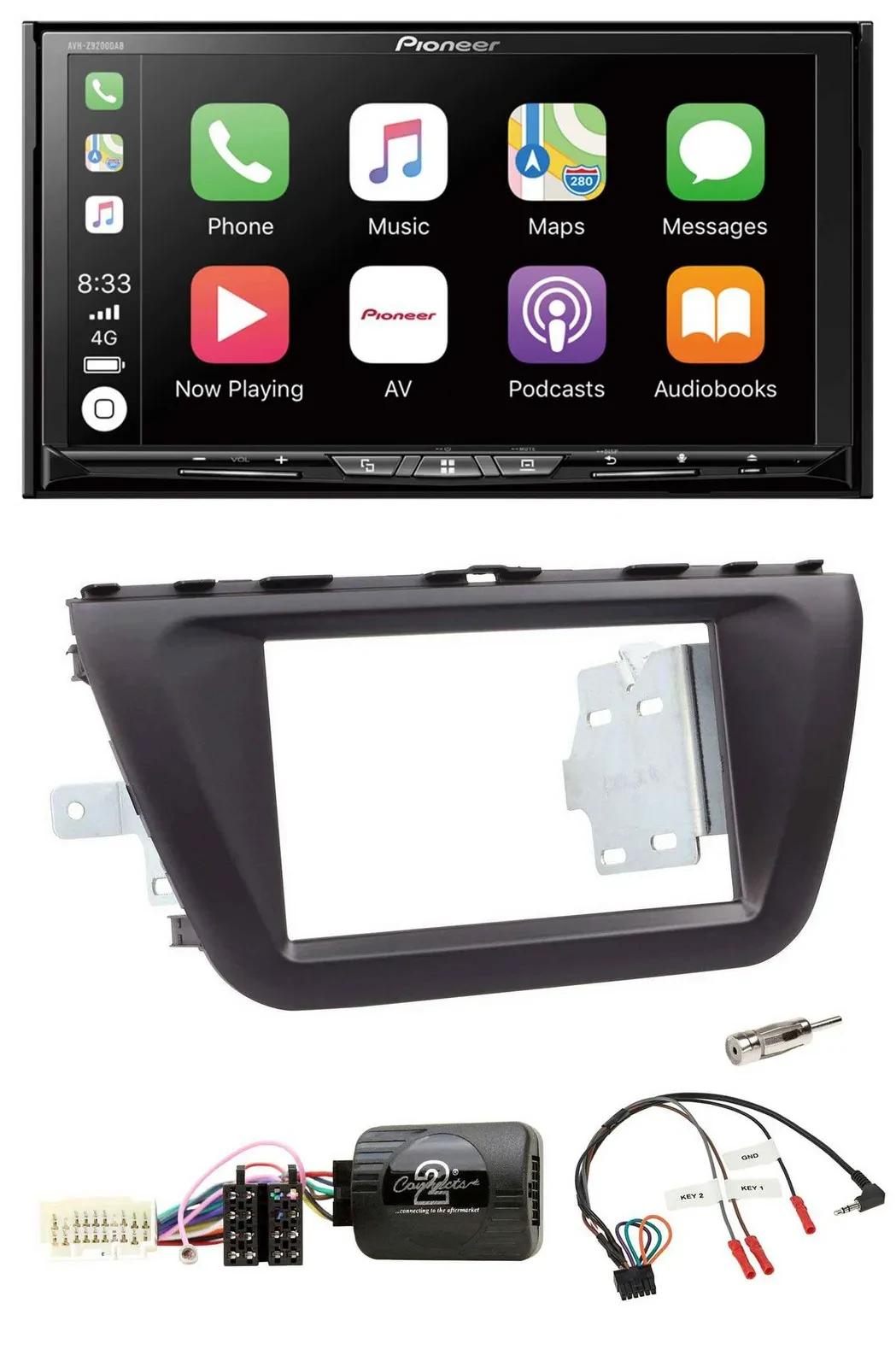 Pioneer 2DIN Lenkrad USB DAB DVD Bluetooth Autoradio für Suzuki SX4 ab 2013