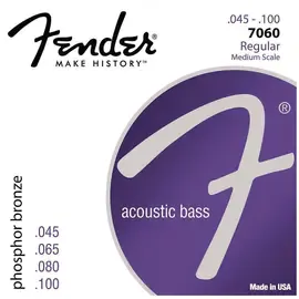 Струны для бас-гитары Fender 7060 Regular Phosphor Bronze Acoustic Bass 45-100