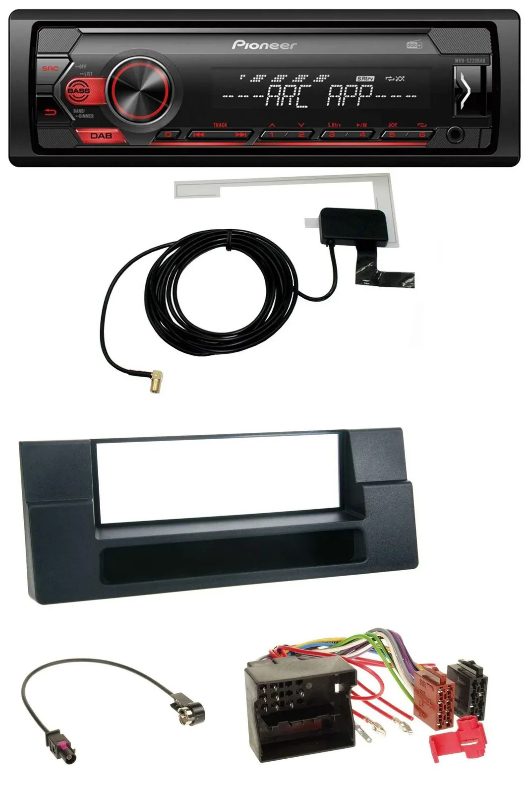 Pioneer 1DIN USB DAB MP3 AUX Autoradio für BMW X5 E53 5er E39 Quadlock Ablagefac