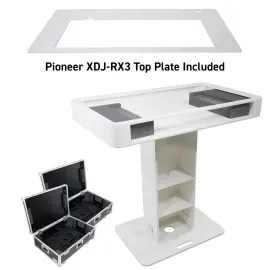 ProX XZF-DJCT W CASE White Control Tower Stand with RX3 Face Plate