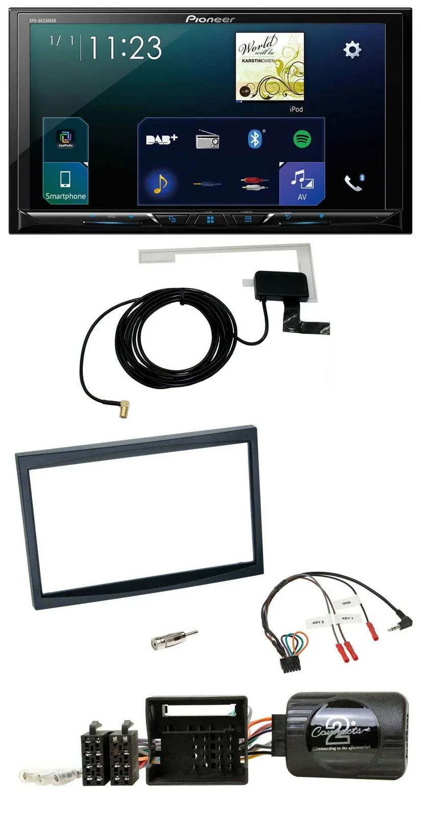 Pioneer 2DIN DAB USB Lenkrad Bluetooth Autoradio für Citroen C2 C3 Berlingo Jump