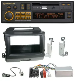 Автомагнитола Pioneer DAB, USB, Bluetooth для Kia Sportage 3 (2010–2015), чёрная