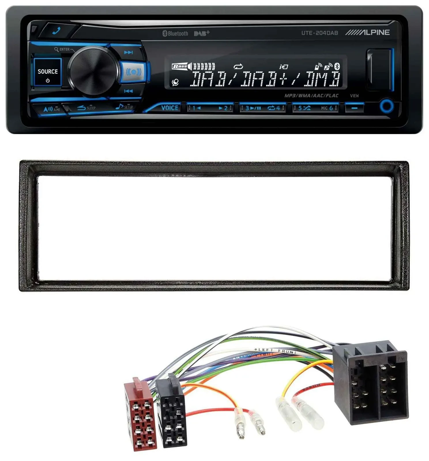 Alpine USB Bluetooth DAB MP3 Autoradio für VW Golf 2 83-92 Jetta II 84-92 T4 90-